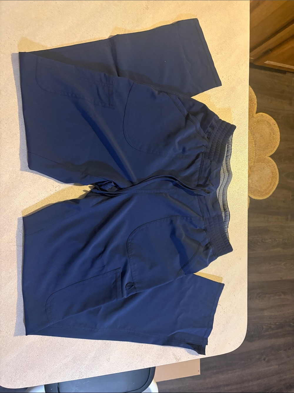 Navy Blue straight leg 5-pocket scrub pants